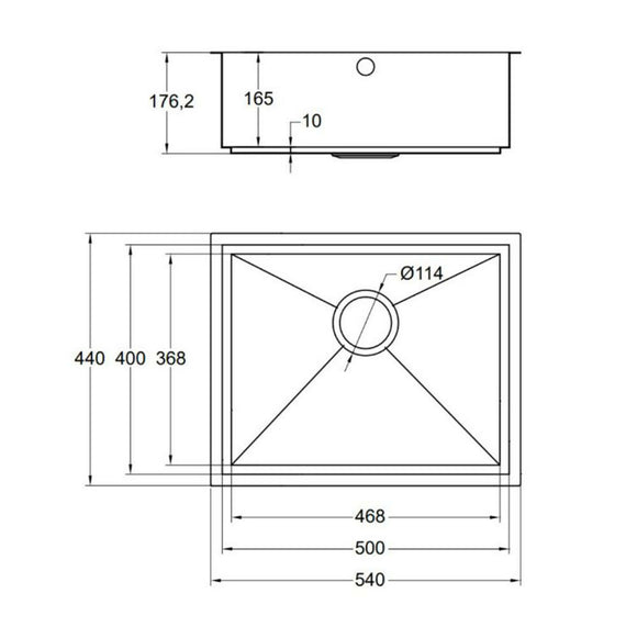 AXIXUNO 500U SOS SINK,Stainless Steel Sink,1810 Company UK,www.work-tops.com