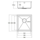 AXIXUNO 355U SOS SINK,Stainless Steel Sink,1810 Company UK,www.work-tops.com