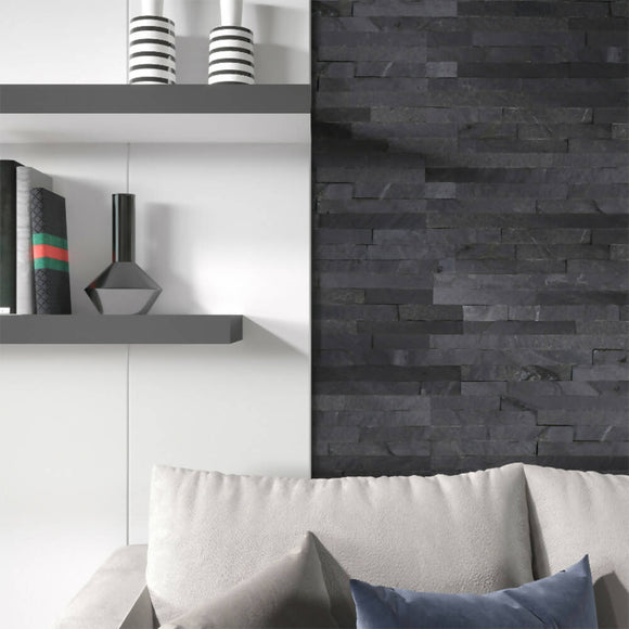 IMPERIAL BLACK SLATE CLADDING TILES,Tiles-Split Face,IONIC STONE,www.work-tops.com