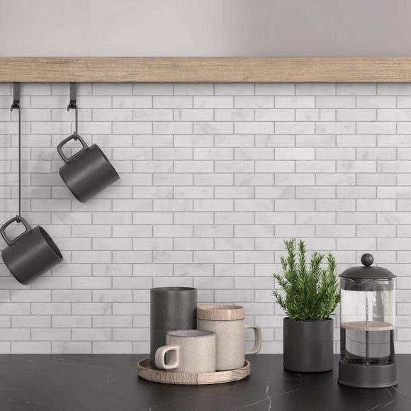 CARRARA WHITE BRICK MARBLE MOSAIC TILES,Tiles-Mosaic,IONIC STONE,www.work-tops.com