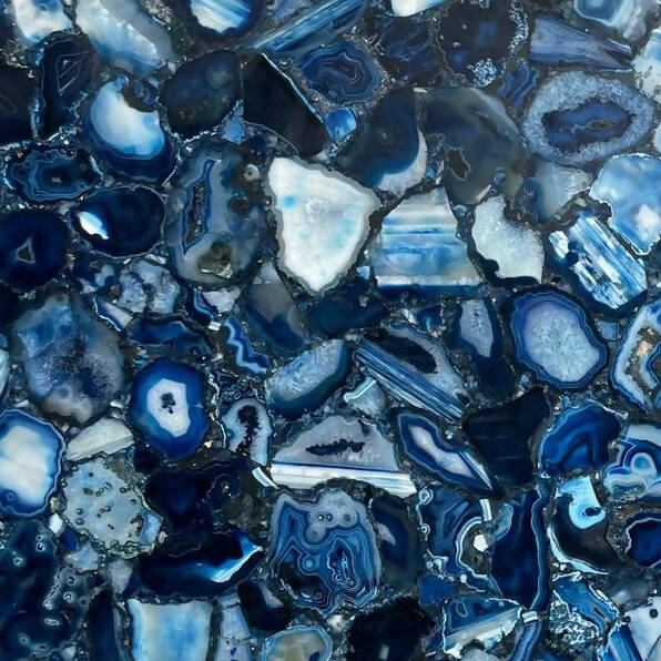 Blue Agate Semi Precious Stone UK