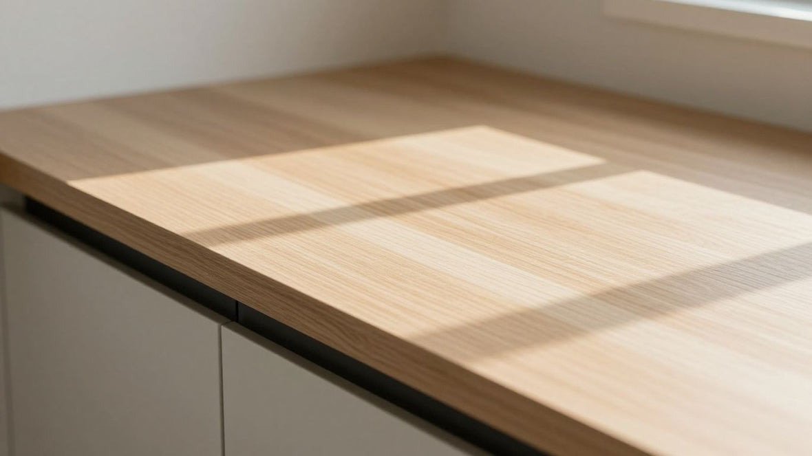 Stylish laminate worktop in a modern kitchen.