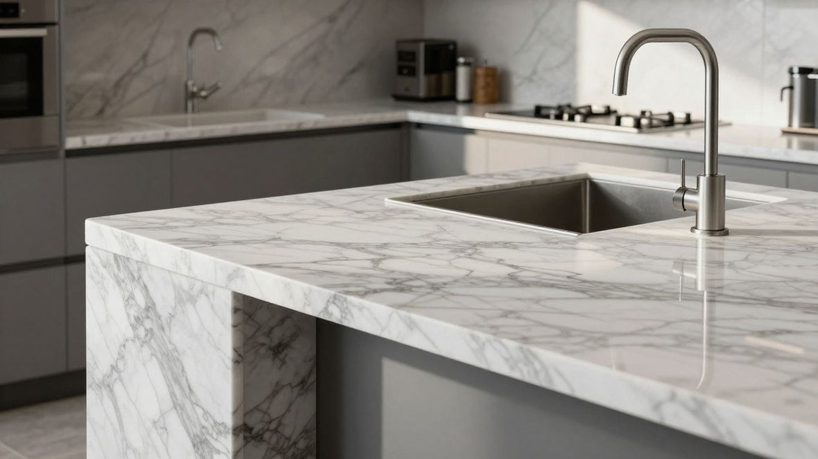 Dekton countertop in a modern kitchen.