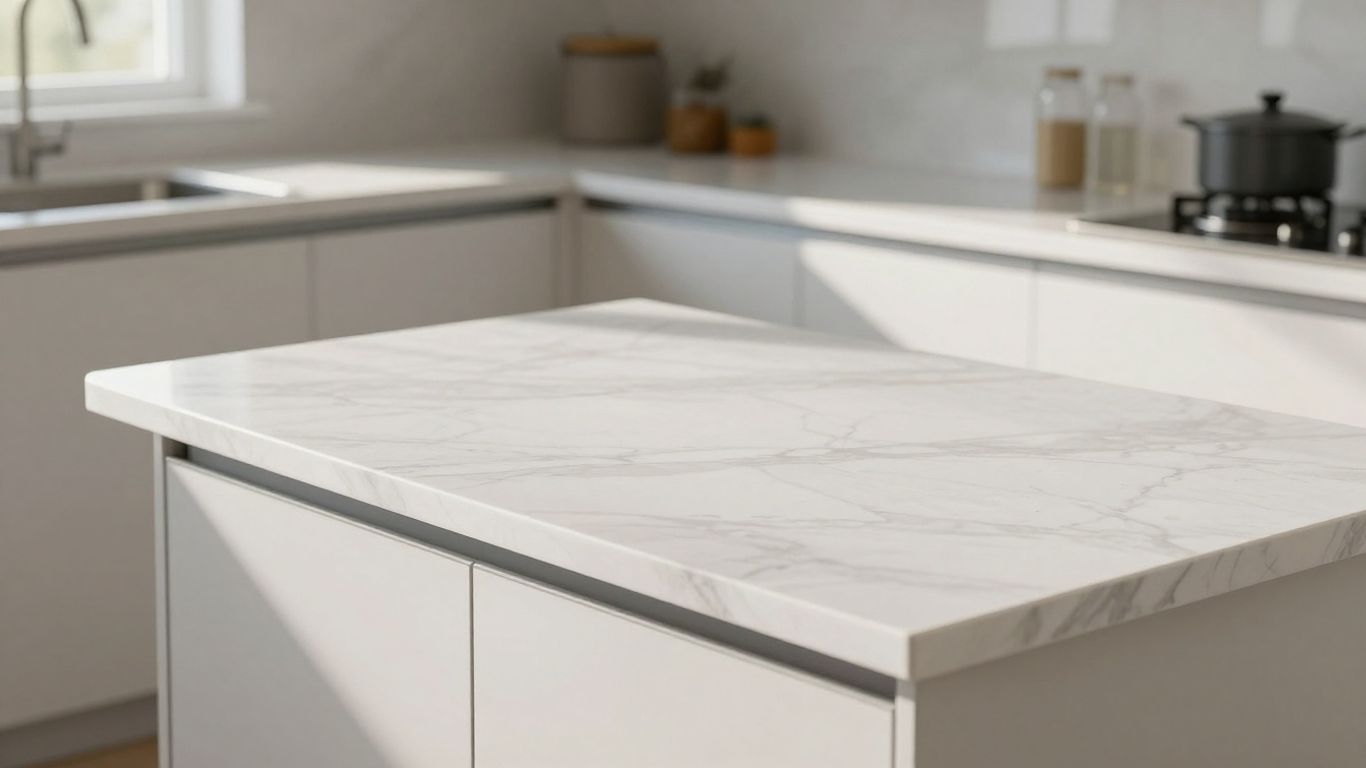 Affordable marble-patterned kitchen countertop