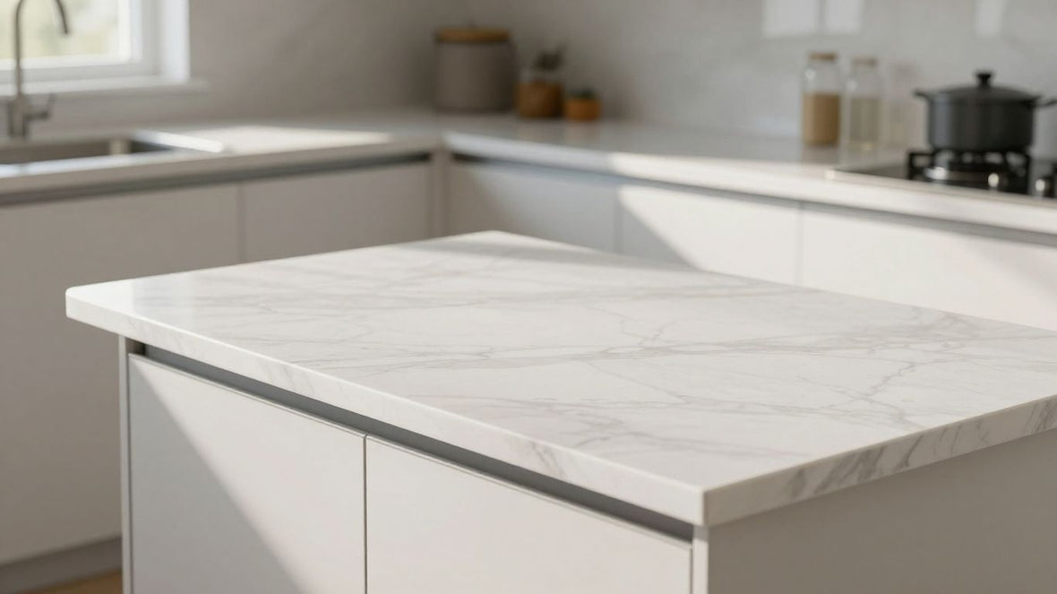 Affordable marble-patterned kitchen countertop