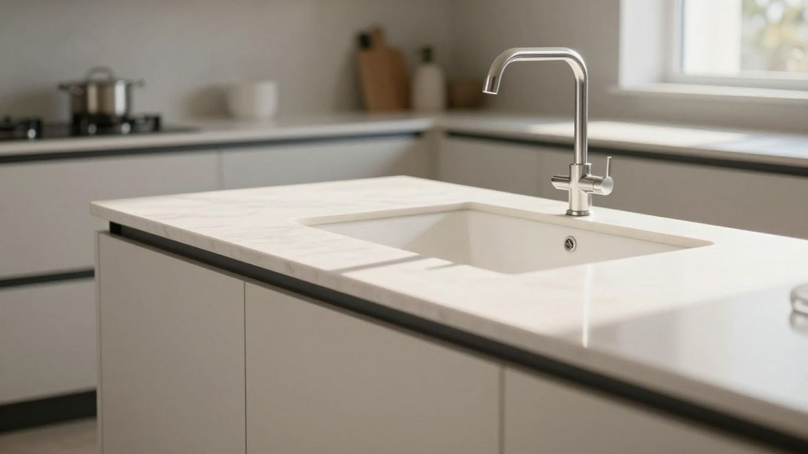 Modern kitchen with a stylish B&Q worktop.