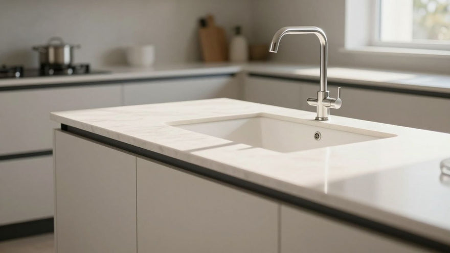 Modern kitchen with a stylish B&Q worktop.