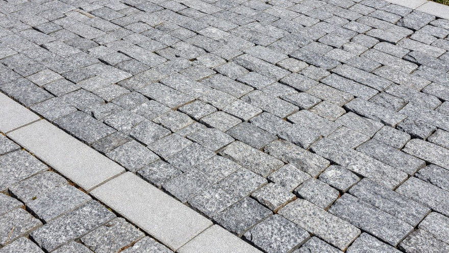 Granite sett driveway texture