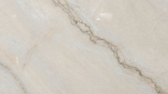 Elegant White Macaubas quartzite surface with natural veining.