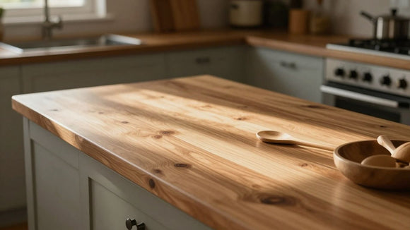 Kitchen with a beautiful wooden worktop