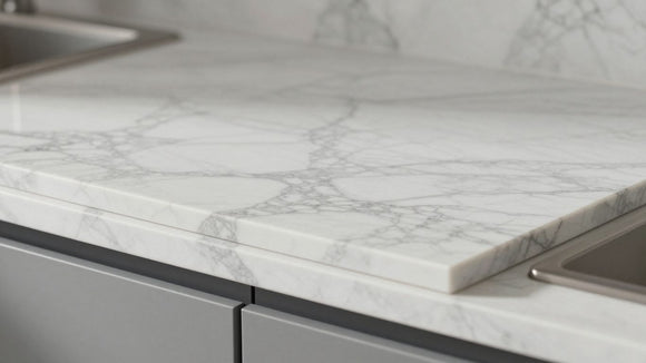 Stylish laminate marble kitchen worktop surface