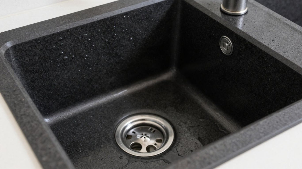 Elegant dark granite kitchen sink
