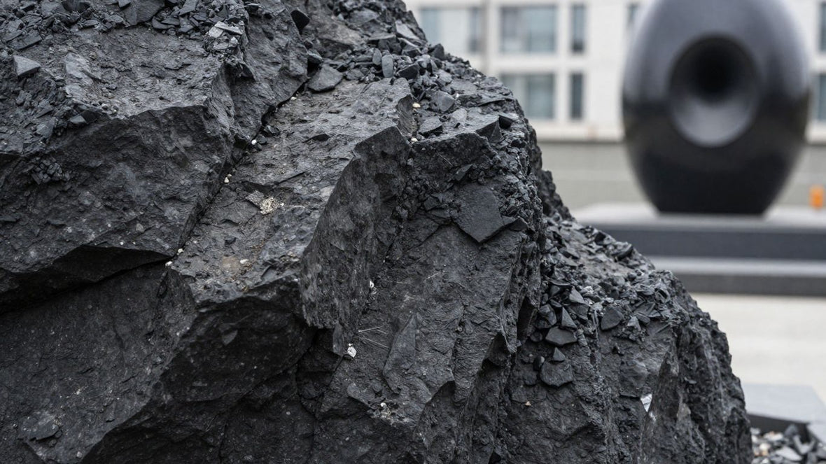 Basalt rock textures and applications in construction and art.