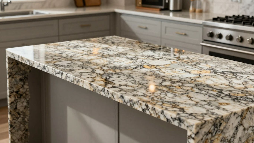 Kitchen island with granite top