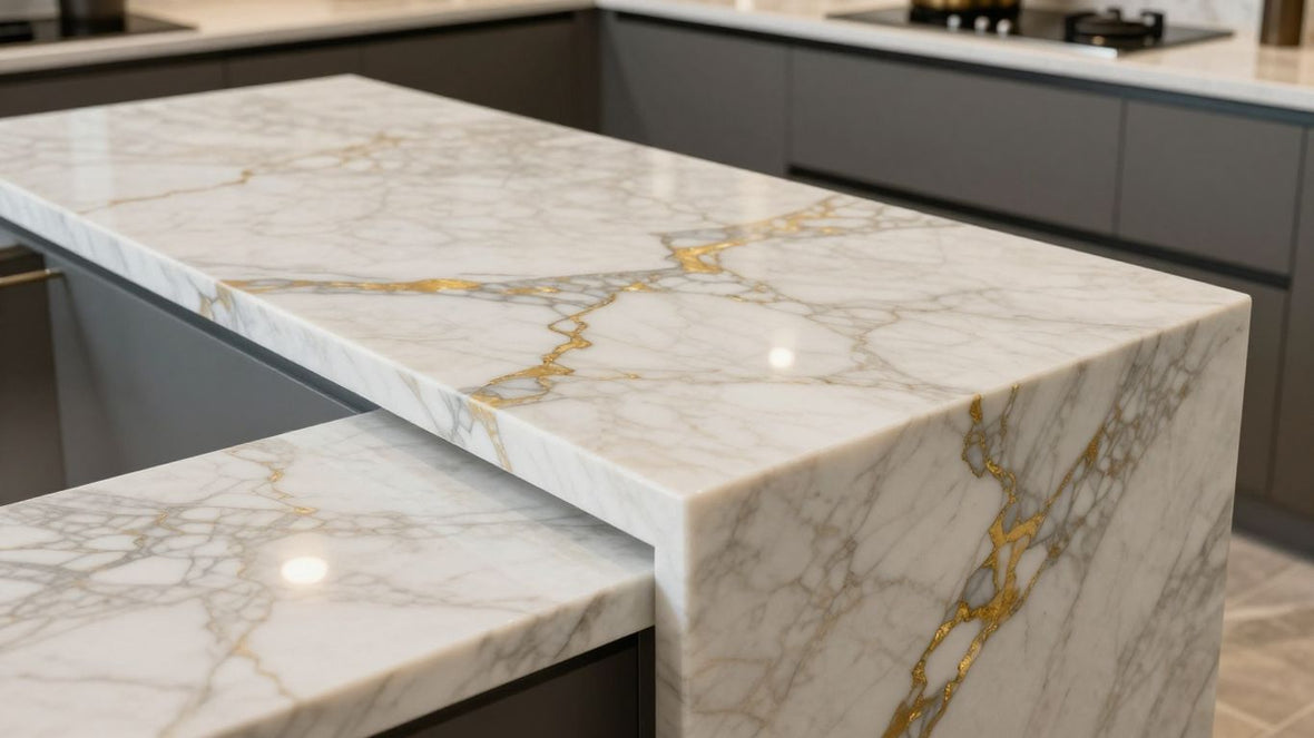 Calacatta Gold marble kitchen worktop