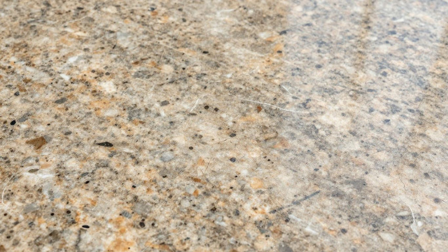 Polished granite worktop with natural patterns in Sussex.