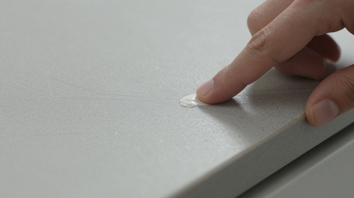 Repairing scratches on a kitchen worktop