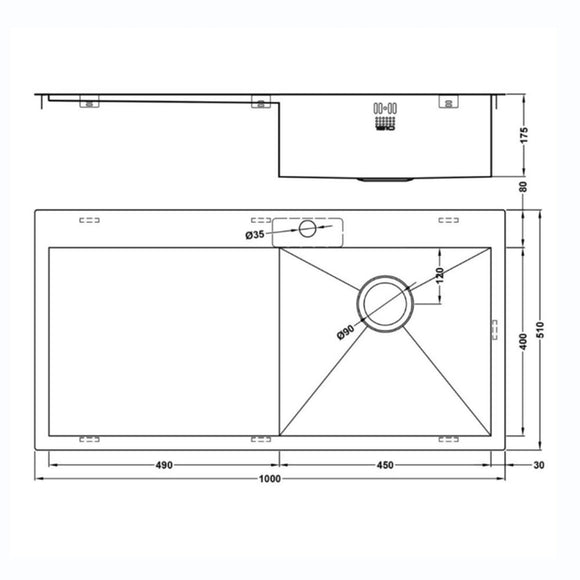 ZENUNO 5I-F BBR SINK,Stainless Steel Sink,1810 Company UK,www.work-tops.com