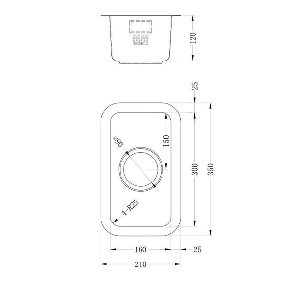 LUXSOPLUSUNO25 160U SINK,Stainless Steel Sink,1810 Company UK,www.work-tops.com