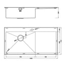 RAZORUNO10 55 IF BBL SINK,Stainless Steel Sink,1810 Company UK,www.work-tops.com