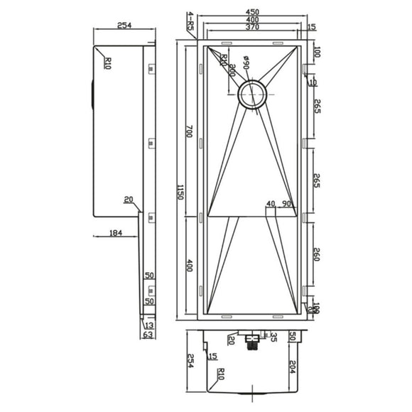 ZENUNO10 700 OPTIONS SINK,Stainless Steel Sink,1810 Company UK,www.work-tops.com