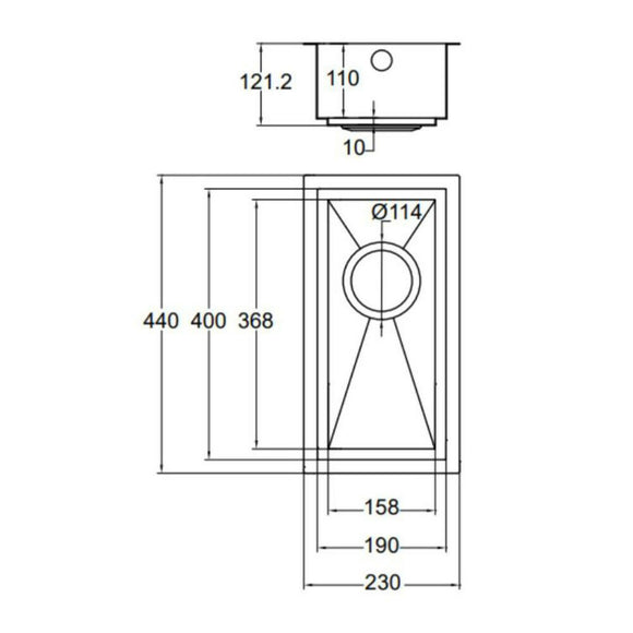 AXIXUNO 190U SOS SINK,Stainless Steel Sink,1810 Company UK,www.work-tops.com