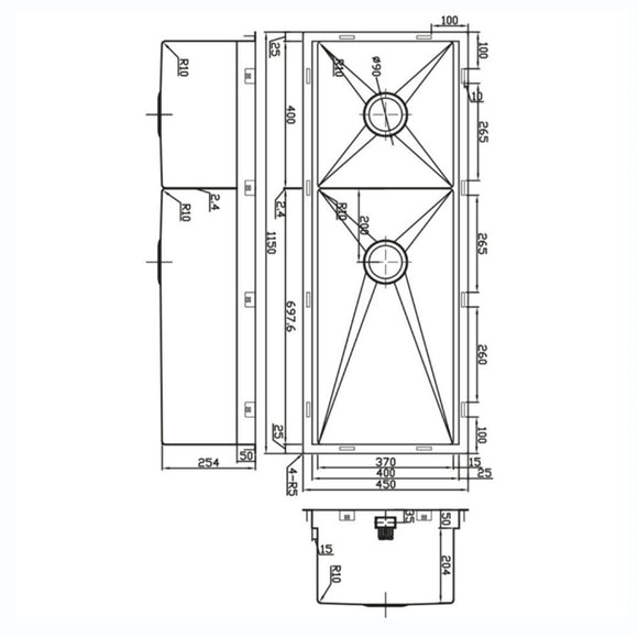 ZENDUO10 1100 OPTIONS SINK,Stainless Steel Sink,1810 Company UK,www.work-tops.com