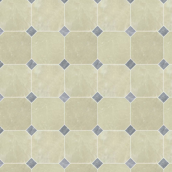 OLYMPUS CREME ASH BLUE OCTAGON MARBLE