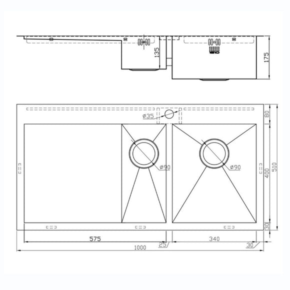 ZENDUO 6I-F BBR SINK,Stainless Steel Sink,1810 Company UK,www.work-tops.com