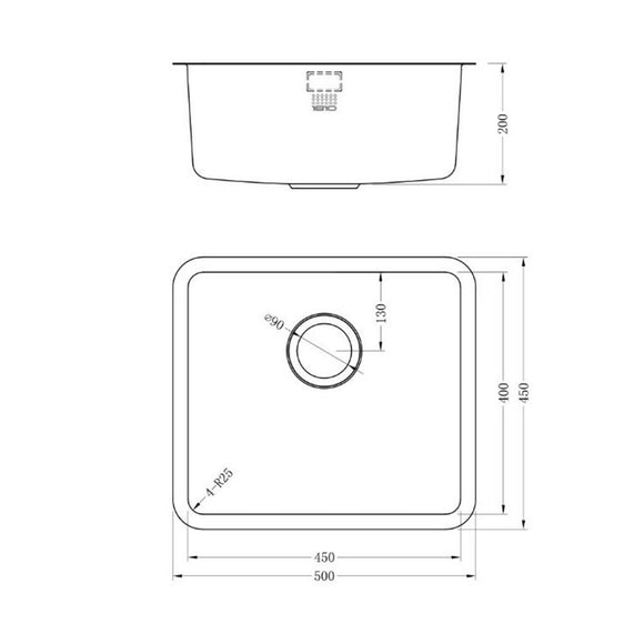 LUXSOPLUSUNO25 450U SINK,Stainless Steel Sink,1810 Company UK,www.work-tops.com