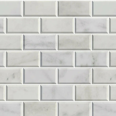 CARRARA WHITE BEVELLED METRO MOSAIC