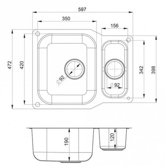 aga sink ub35 15rhsb BP