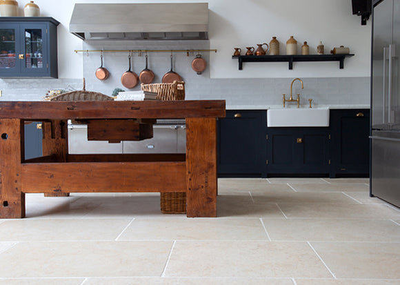 Limestone flooring tiles