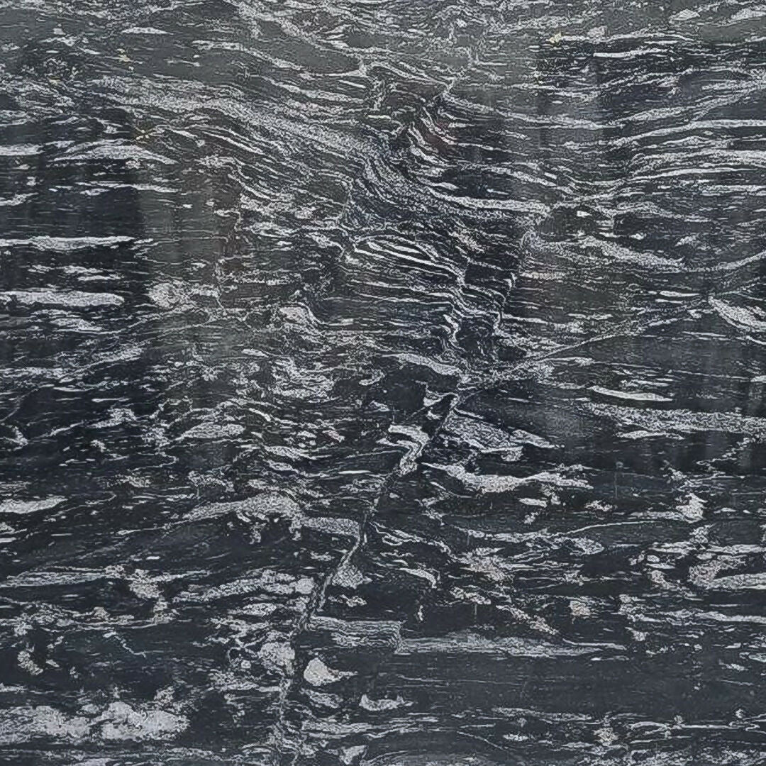 Black Forest Granite - Polished Black & Grey Slab | UK | www.work-tops.com