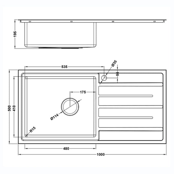 FORZAUNO 100I LARGE BBL SINK,Stainless Steel Sink,1810 Company UK,www.work-tops.com