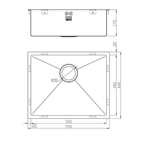 ZENUNO15 500U SINK,Stainless Steel Sink,1810 Company UK,www.work-tops.com