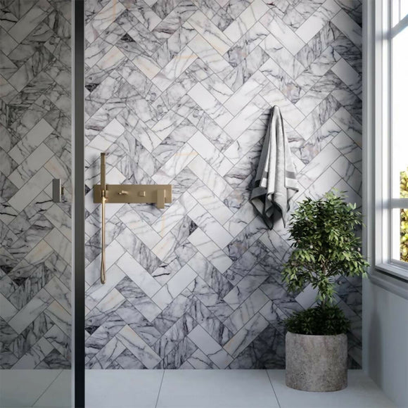 LILAC HERRINGBONE MARBLE