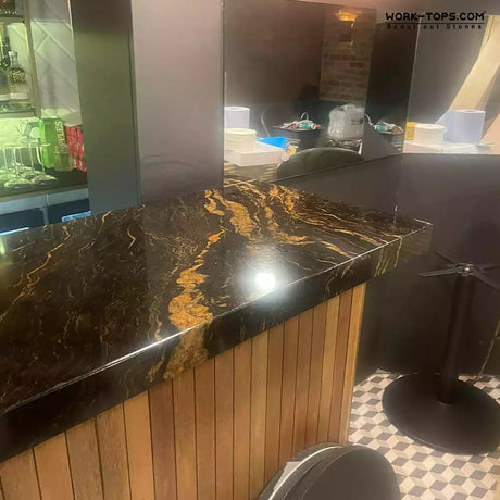 Titanium gold granite pub worktop london 1