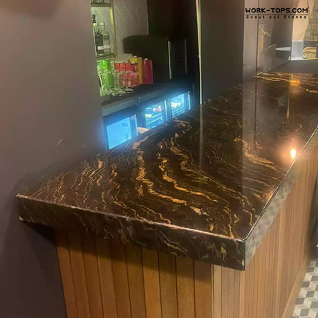 Titanium gold granite pub worktop london 2
