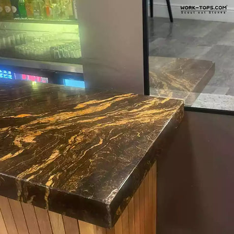 Titanium gold granite pub worktop london 3
