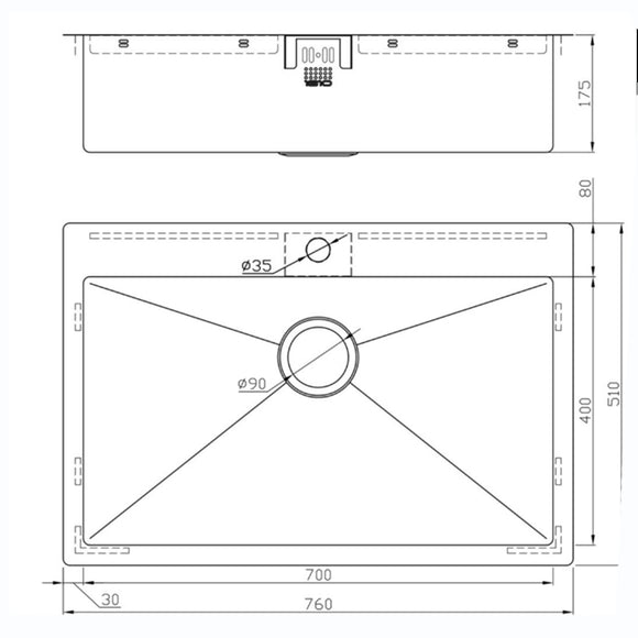 ZENUNO15 700 I-F SINK,Stainless Steel Sink,1810 Company UK,www.work-tops.com
