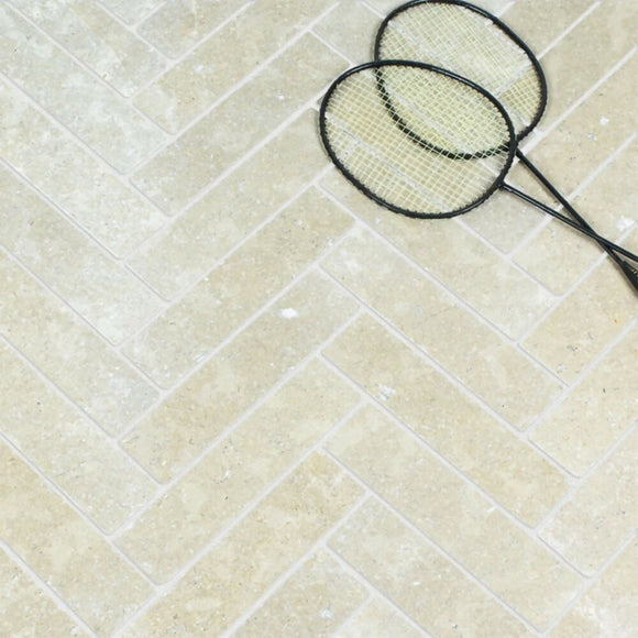 DESERT PEARL HERRINGBONE LIMESTONE