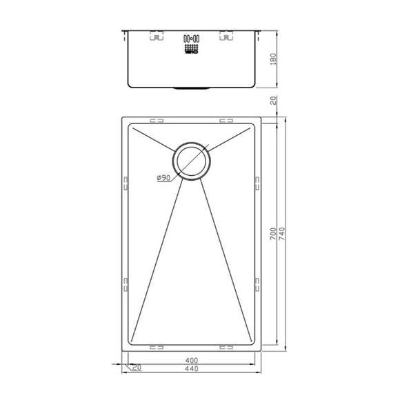 ZENUNO15 700U OSW SINK,Stainless Steel Sink,1810 Company UK,www.work-tops.com