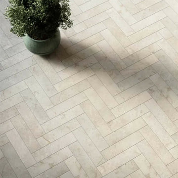 CREMA MARFIL HERRINGBONE MARBLE