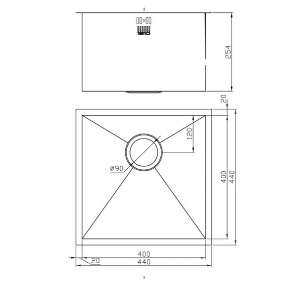 ZENUNO 400U DEEP SINK,Stainless Steel Sink,1810 Company UK,www.work-tops.com