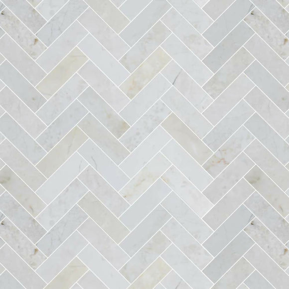 CREMA MARFIL HERRINGBONE MOSAIC