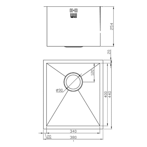 ZENUNO 340U DEEP SINK,Stainless Steel Sink,1810 Company UK,www.work-tops.com