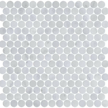 CARRARA WHITE PENNY MOSAIC