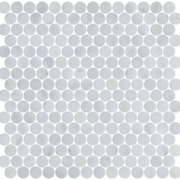 CARRARA WHITE PENNY MOSAIC