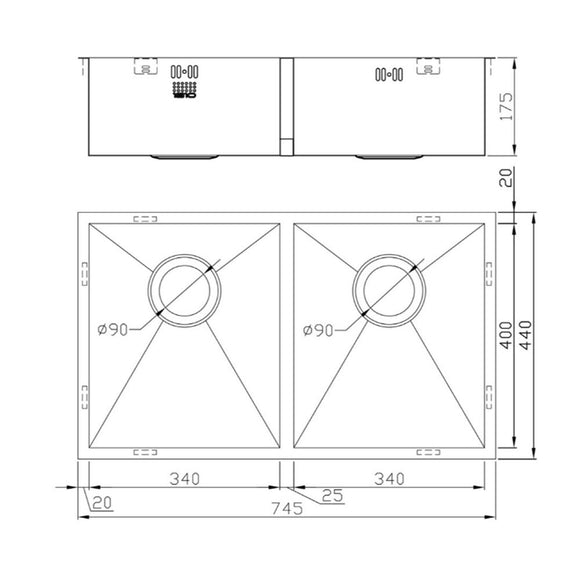 ZENDUO 180/550U BBR SINK,Stainless Steel Sink,1810 Company UK,www.work-tops.com